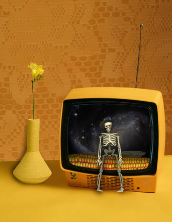 Watching Life Pass By, 2024. Photomontage With Scaned Objects.